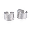 Non-Tarnish 304 Stainless Steel Snake Pattern Open Cuff Ring RJEW-S405-257P-1