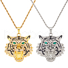 ANATTASOUL 2Pcs 2 Colors Alloy Pendant Necklaces Set with Rhinestone NJEW-AN0001-83-1