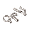 Brass Micro Pave Clear Cubic Zirconia Fold Over Clasps KK-A256-02P-2