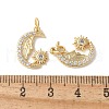 Brass Micro Pave Clear Cubic Zirconia Pendants KK-Q031-23G-3