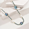 Fashionable Vintage Teardrop Imitation Pearl & Glass Sead Beaded Women's Long Necklaces VH4179-5-1