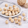 100Pcs 10 Style Unfinished Natural Wood European Beads WOOD-TA0001-55-5