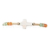 Cylinder Glass Seed Beaded Braided Bead Bracelets BJEW-MA00171-04-2