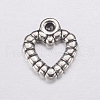 Antique Silver Plated Tibetan Style Zinc Alloy Heart Pendants X-AC0324-2