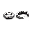 Tarnish Resistant 304 Stainless Steel Hexagon Huggie Hoop Earrings STAS-J033-03A-P-3