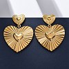 Heart 304 Stainless Steel Dangle Stud Earrings EJEW-Z109-03G-1