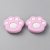 Paw Print Food Grade Eco-Friendly Silicone Focal Beads SIL-SZC0003-06A-1