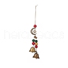 Christmas Theme Schima Wood Beaded Pendant Decorations HJEW-JM00926-2