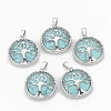 Synthetic Turquoise Pendants G-S292-10B-P-1