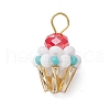 Glass Seed Beaded Cupcake Pendants PALLOY-MZ00581-2