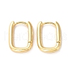 Brass Rectangle Hoop Earrings for Women ZIRC-Q201-28G-2