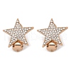 Star Brass Micro Pave Clear Cubic Zirconia Clip-on Earrings EJEW-U049-01G-4