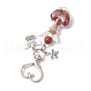 Natural Amethyst & Green Aventurine & Tiger Eye & Lapis Lazuli & Red Aventurine & Red Jasper & Synthetic Turquoise Chips Wishing Bottle Pendant Decorations HJEW-JM02774-5