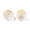Frosted Glass Beads with Golden Glitter Powder X1-DGLA-NH001-8mm-01A-2