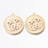 Brass Micro Pave Clear Cubic Zirconia Pendants KK-N232-171G-NF-1