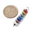 Chakra Natural Lava Rock Dyed Beaded Connector Charms PALLOY-JF02546-04-2