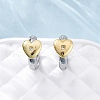 Brass Micro Pave Clear Cubic Zirconia Hoop Earrings EJEW-H158-19B-GP-2