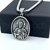 Ancient Greek Stainless Steel Religion Embossed Saint Pendant Punk Hip-hop Necklaces HV5728-7-1