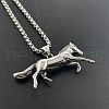 Stylish Stainless Steel Running Horse Pendant Necklaces for Men FH9304-1