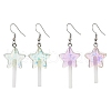 2 Pairs 2 Colors Star Resin Imitation Lollipop Dangle Earrings EJEW-JE06358-2