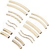 BENECREAT 40Pcs 8 Style Brass Tube Beads KK-BC0002-69-1