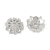 Brass Micro Pave Clear Cubic Zirconia Bead Caps KK-V015-08P-1