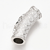 Brass Micro Pave Cubic Zirconia Tube Beads X-ZIRC-T004-60P-2