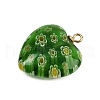 Handmade Millefiori Lampwork Heart Pendants LAMP-L080-01P-04-2