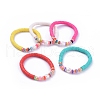 Handmade Polymer Clay Heishi Beads Stretch Bracelets BJEW-JB05089-1