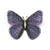 Butterfly Alloy Polyester Brooches for Backpack Clothes JEWB-M070-04PG-02-1