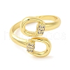 Brass Micro Pave Cubic Zirconia Cuff Rings RJEW-P102-12G-2