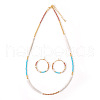 Bohemian Style Glass Beaded Hoop Earrings & Necklaces Sets for Women ET6451-2-1