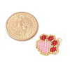 Handmade Glass Seed Beaded Paw Print Pendants PALLOY-MZ00604-03-4