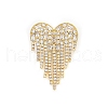 Zinc Alloy Micro Pave Clear Cubic Zirconia Heart Brooches JEWB-R069-03G-1