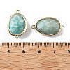 Natural Amazonite Faceted Oval Connector Charms G-H323-02G-12-3