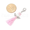 Angel Glass Pearl & MIYUKI Seed Beaded & Polycotton Tassel Pendant Decorations HJEW-MZ00198-04-3