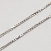 Rhodium Plated 925 Sterling Silver Box chain Necklaces X-STER-E032-107A-3