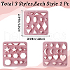 Gorgecraft 3Pcs 3 Style Triangle/Hexagon/Heart ABS Plastic Plasticine Tools FIND-GF0005-73-2