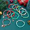 10Pcs 10 Styles Polymer Clay Heishi Beaded Stretch Bracelet Sets for Christmas sgBJEW-JB06128-5