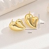Classic Brass Heart Stud Earrings HN2468-1-1