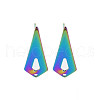 Rainbow Color 304 Stainless Steel Stud Earring Findings STAS-N098-016-2