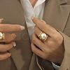 304 Stainless Steel & Imitation Pearl Finger Rings FS-WG0396A-01-2