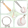 SOFPLATE 12Pcs Mini Baseball PU Leather Pendant Keychain with Wood Baseball Bat DIY-SP0001-51A-6