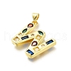 Brass Micro Pave Clear Cubic Zirconia Pendants KK-G521-01G-W-01-2
