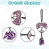 Wire Wrapped Chips Natural Amethyst Big Pendant Decorations HJEW-SZ0001-25A-2