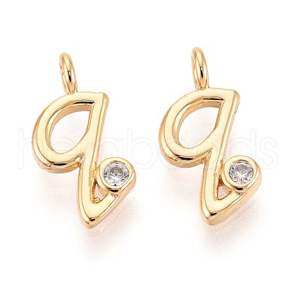 Brass Micro Pave Cubic Zirconia Charms KK-N263-97G-Q-1