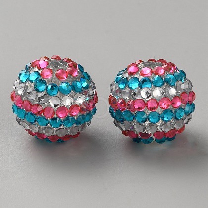 Resin Rhinestone Beads RB-WH0003-08G-1