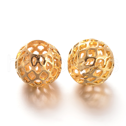 Brass Hollow Beads KK-L129-12G-04-1