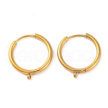 Ion Plating(IP) 304 Stainless Steel Hoop Earring Findings X-STAS-G339-01G-1