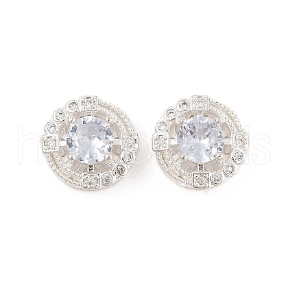 Rack Plating Brass Micro Pave Cubic Zirconia Beads KK-F879-10S-1